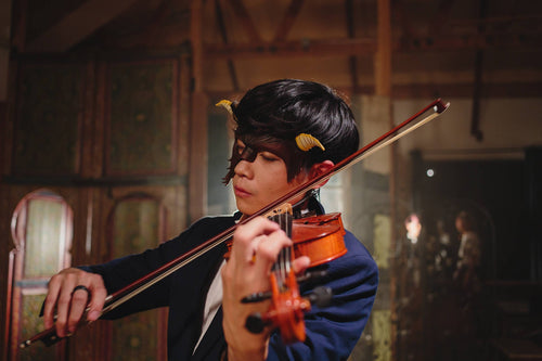 Beast of the Opera - Handmade Genuine Leather Mask with Horns in Natural Colors