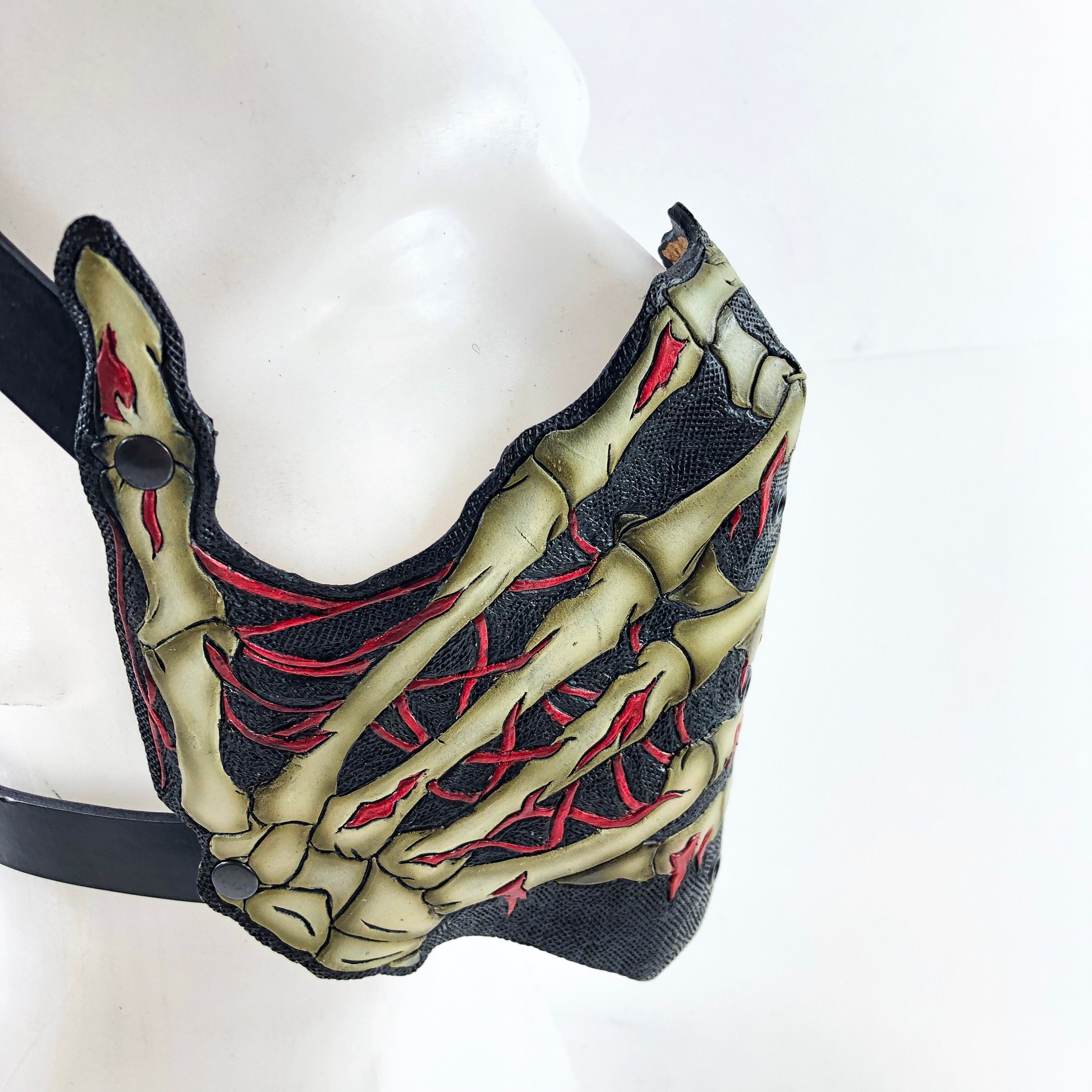 Handcrafted Genuine Leather Skeleton Hand Mask
