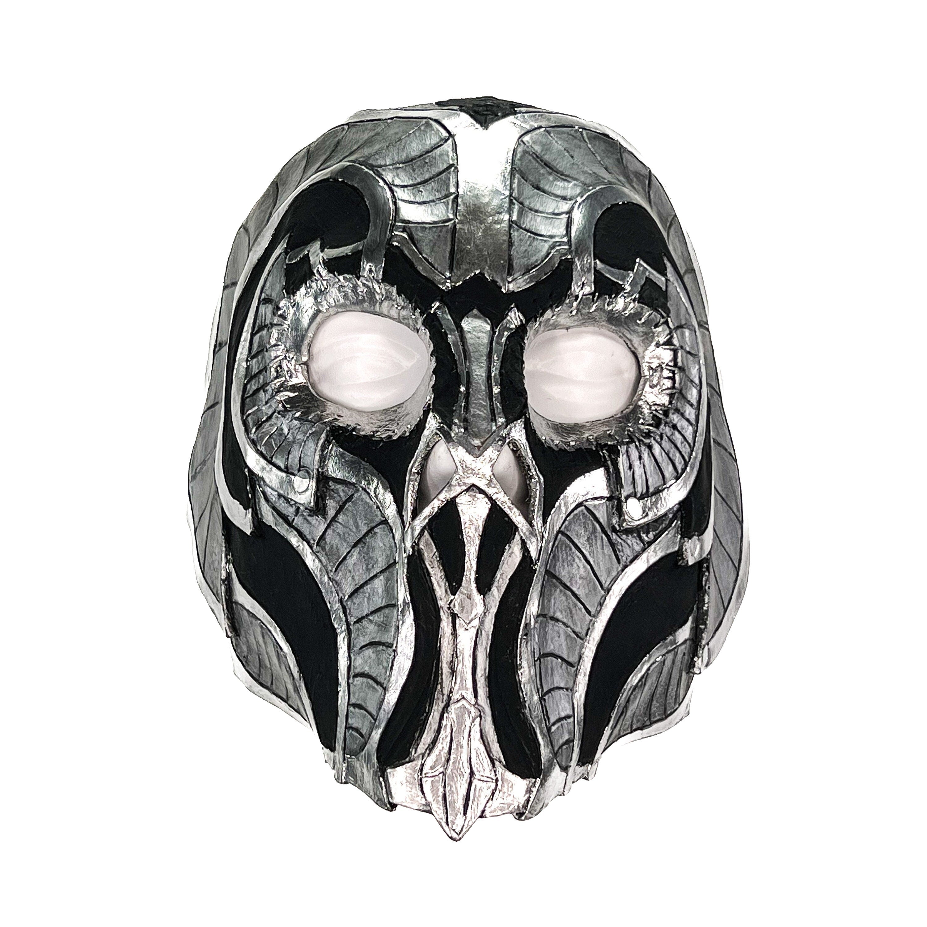 Battle Mask - Handmade Genuine Leather Mask in Silvers and Matte Black
