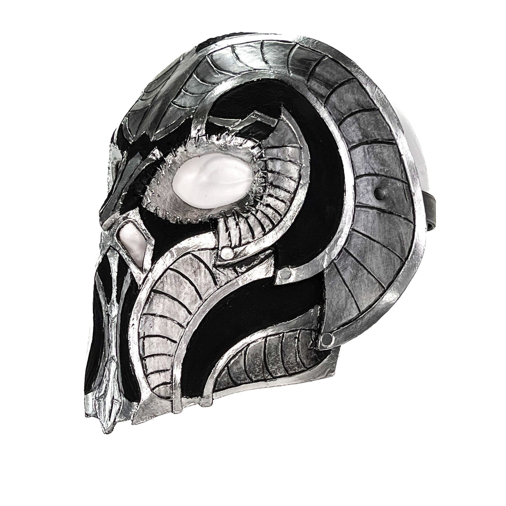 Battle Mask - Handmade Genuine Leather Mask in Silvers and Matte Black